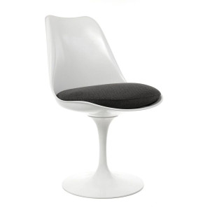 Knoll Saarinen Sedia Tulip girevole bianca con cuscino