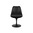 Knoll Saarinen Sedia Tulip girevole nera con cuscino vista