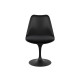 Knoll Saarinen Sedia Tulip girevole nera con cuscino vista