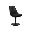 Knoll Saarinen Sedia Tulip girevole nera con cuscino vista