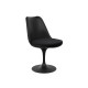 Knoll Saarinen Sedia Tulip girevole nera con cuscino vista