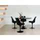 Knoll Saarinen Sedia Tulip girevole nera con cuscino ambientazione