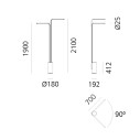 Artemide Veil 2 Bracci lampada da terra dimensioni