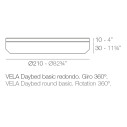 Vela Basic Daybed rotondo Ø 210x40 Vondom dimensioni