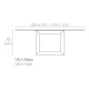 Vela Tavolo 200x100x72 Vondom dimensioni