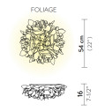 Veli Ceiling-Wall Medium lampada da soffitto-parete Foliage Slamp dimensioni