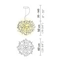 Veli Suspension Large lampada a sospensione White Slamp dimensioni