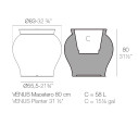 Venus Vaso Ø83x80 Vondom dimensioni