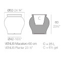 Venus Vaso Ø62x60 Vondom dimensioni