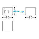 Victor Low Tavolo fisso 80x80 H 66+Top Varaschin dimensioni