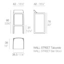Wall Street Sgabello Vondom dimensioni