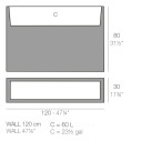 Wall Vaso 30x120x80 cm Vondom dimensioni