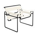 Knoll Breuer Wassily Poltrona Nero-Cuoio Spinneybeck vista White