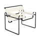 Knoll Breuer Wassily Poltrona Nero-Cuoio Spinneybeck vista White