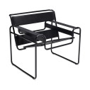 Knoll Breuer Wassily Poltrona Nero-Cuoio Spinneybeck vista Black