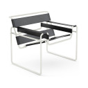 Knoll Breuer Wassily Poltrona Bianco-Cuoio Spinneybeck vista Black