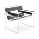 Knoll Breuer Wassily Poltrona Bianco-Cuoio Spinneybeck vista Black