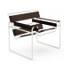 Knoll Breuer Wassily Poltrona Bianco-Cuoio Spinneybeck vista Dark Brown