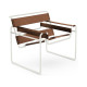 Knoll Breuer Wassily Poltrona Bianco-Cuoio Spinneybeck vista Warm Brown