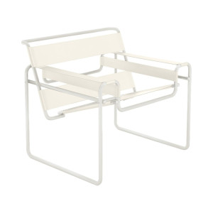 Knoll Breuer Wassily Poltrona Bianco-Cuoio Spinneybeck