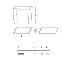 Wireframe Tavolo basso 75x87x25 Glas dimensioni