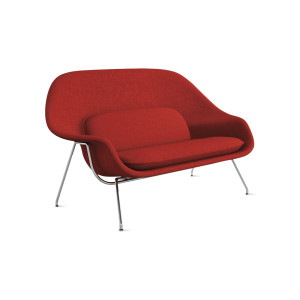 Knoll Saarinen Settee Womb Relax in Dacron cromato
