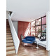Knoll Saarinen Settee Womb Relax in Dacron cromato ambientazione