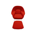 KNOLL Saarinen Poggiapiedi Womb Relax in Dacron cromato vista