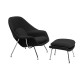 KNOLL Saarinen Poggiapiedi Womb Relax in Dacron cromato vista