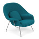 Knoll Saarinen Poltrona Womb Relax in Dacron con struttura cromata vista finitura Cato H80042 Blue