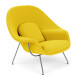 Knoll Saarinen Poltrona Womb Relax in Dacron con struttura cromata vista finitura Cato H80051 Yellow