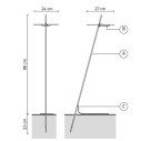 Xana H 96 con picchetto H 33 Lampada da esterno Karman dimensioni