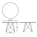 XZ3 Tavolo Ø 120 acciaio e marmo Magis dimensioni