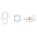 Y-Pot vaso H 74 Slide Design dimensioni