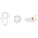 Y-Pot vaso H 90 Slide Design dimensioni