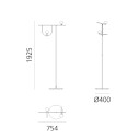 Artemide Yanzi lampada da terra dimensioni